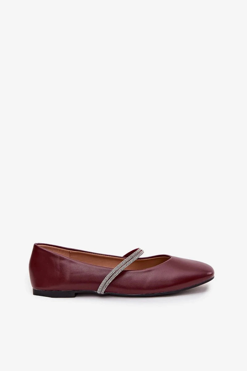 Women's Red Black Beige Ballet Flats - 