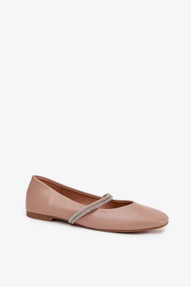 Women's Red Black Beige Ballet Flats - 