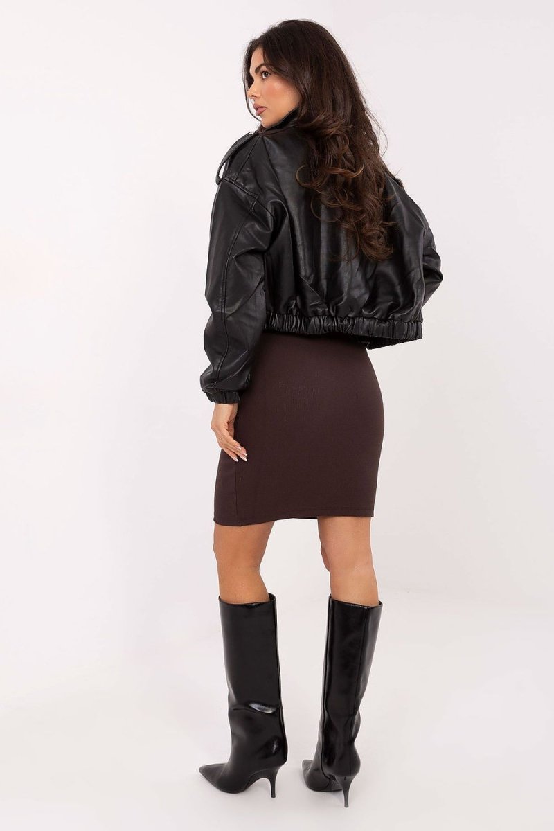 Women's Ribbed Cotton Knit Midi Skirt - 