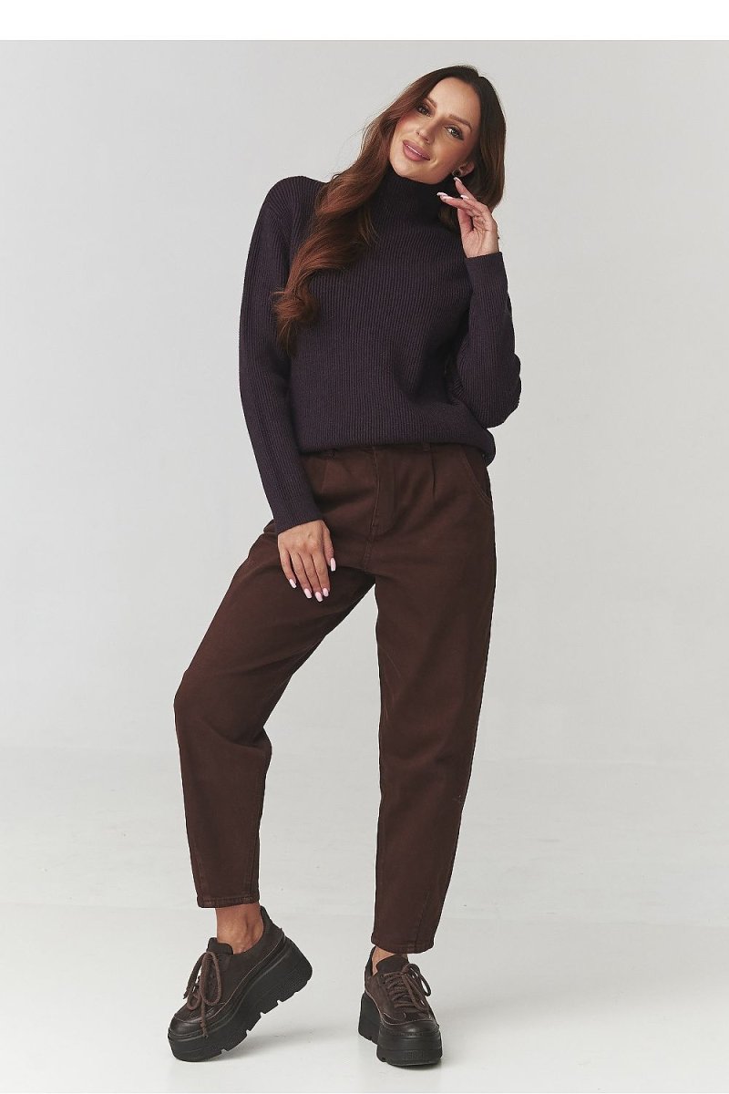 Women's Ribbed Knit Turtleneck Sweater - 
