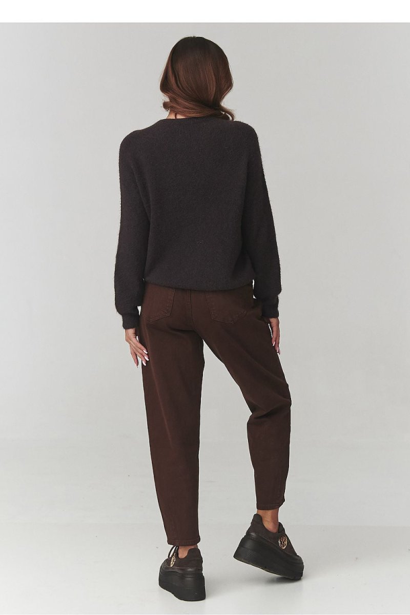 Women's Round Neck Knit Sweater - 