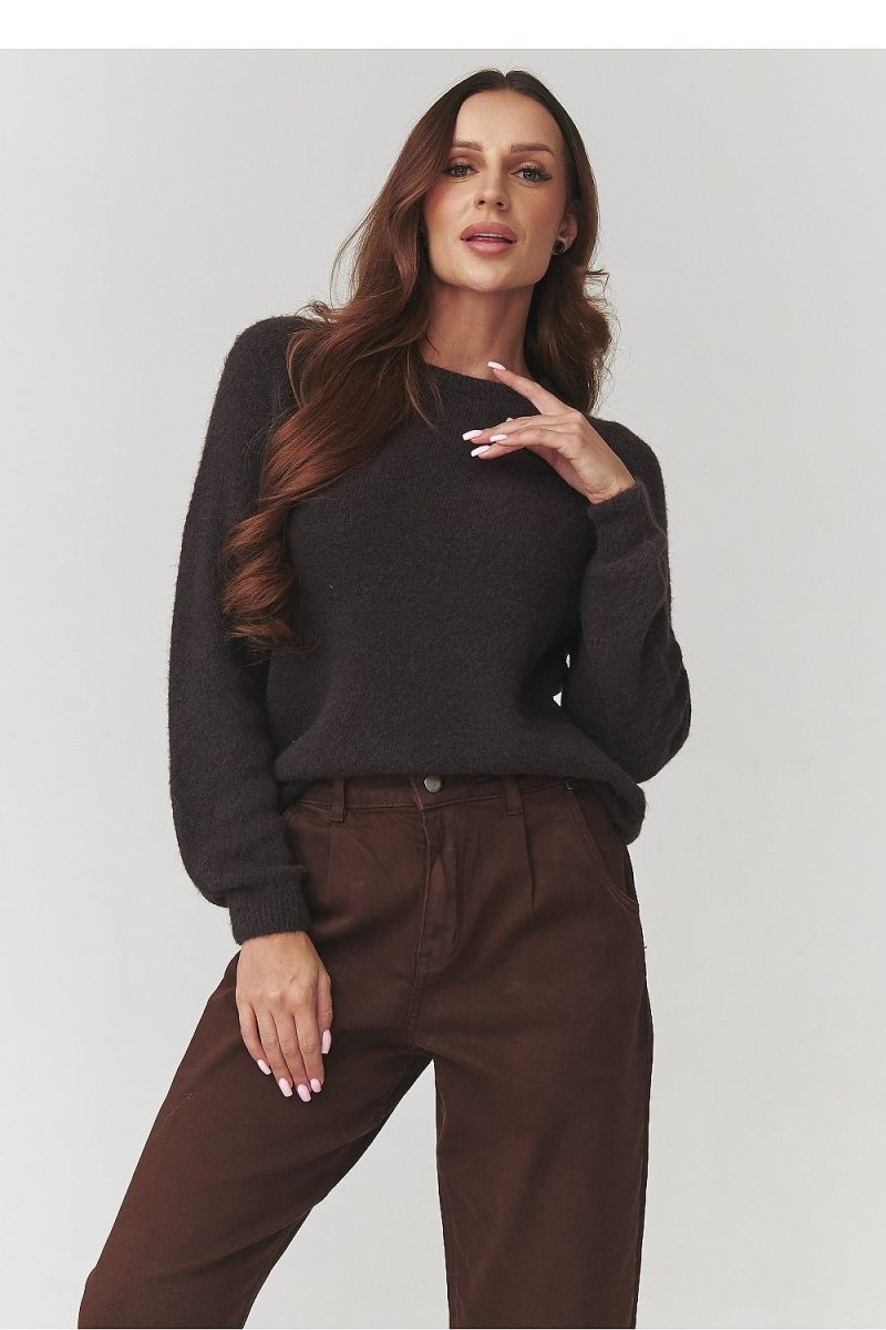 Women's Round Neck Knit Sweater - 