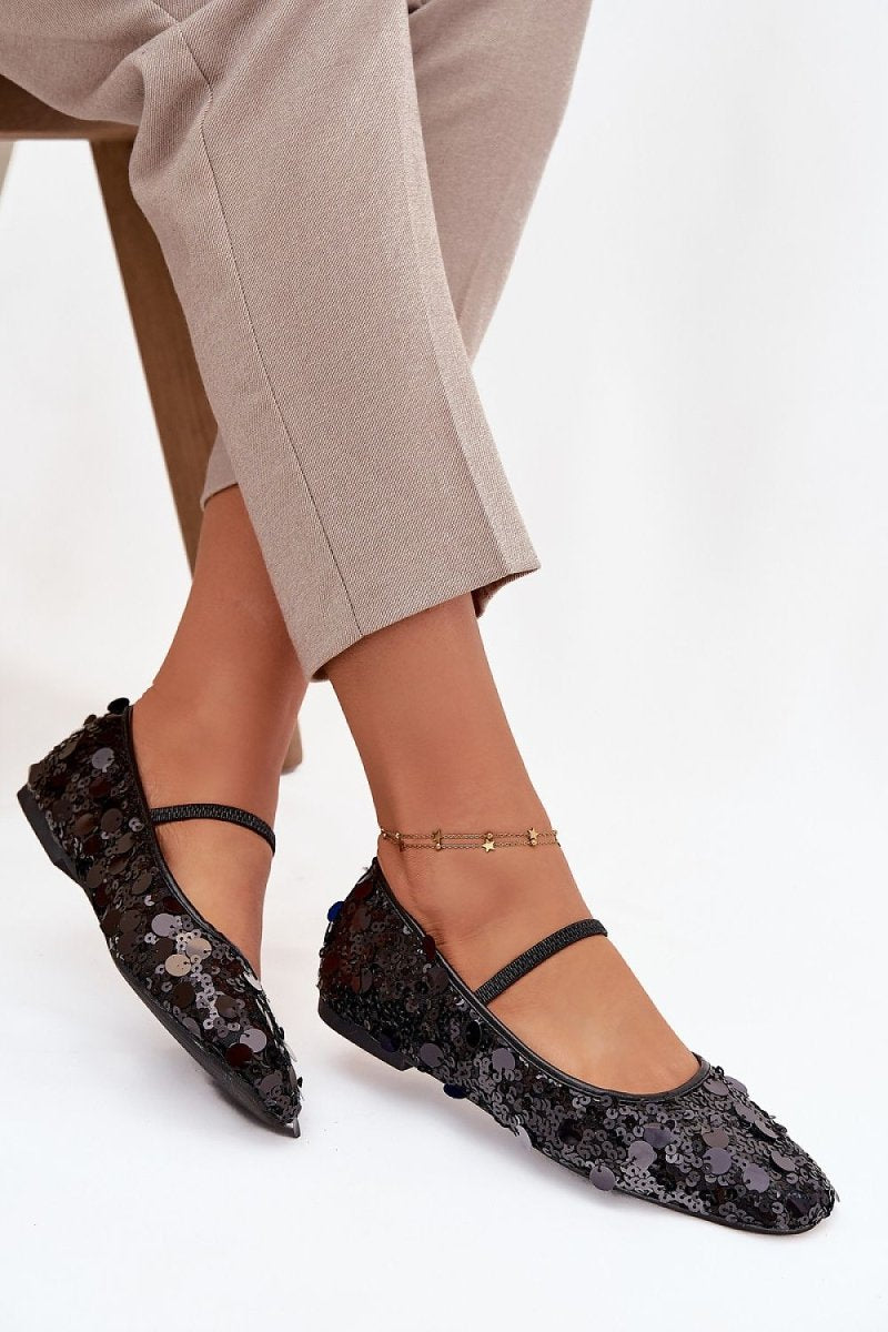 Women's Sequin Ballerina Flats - 