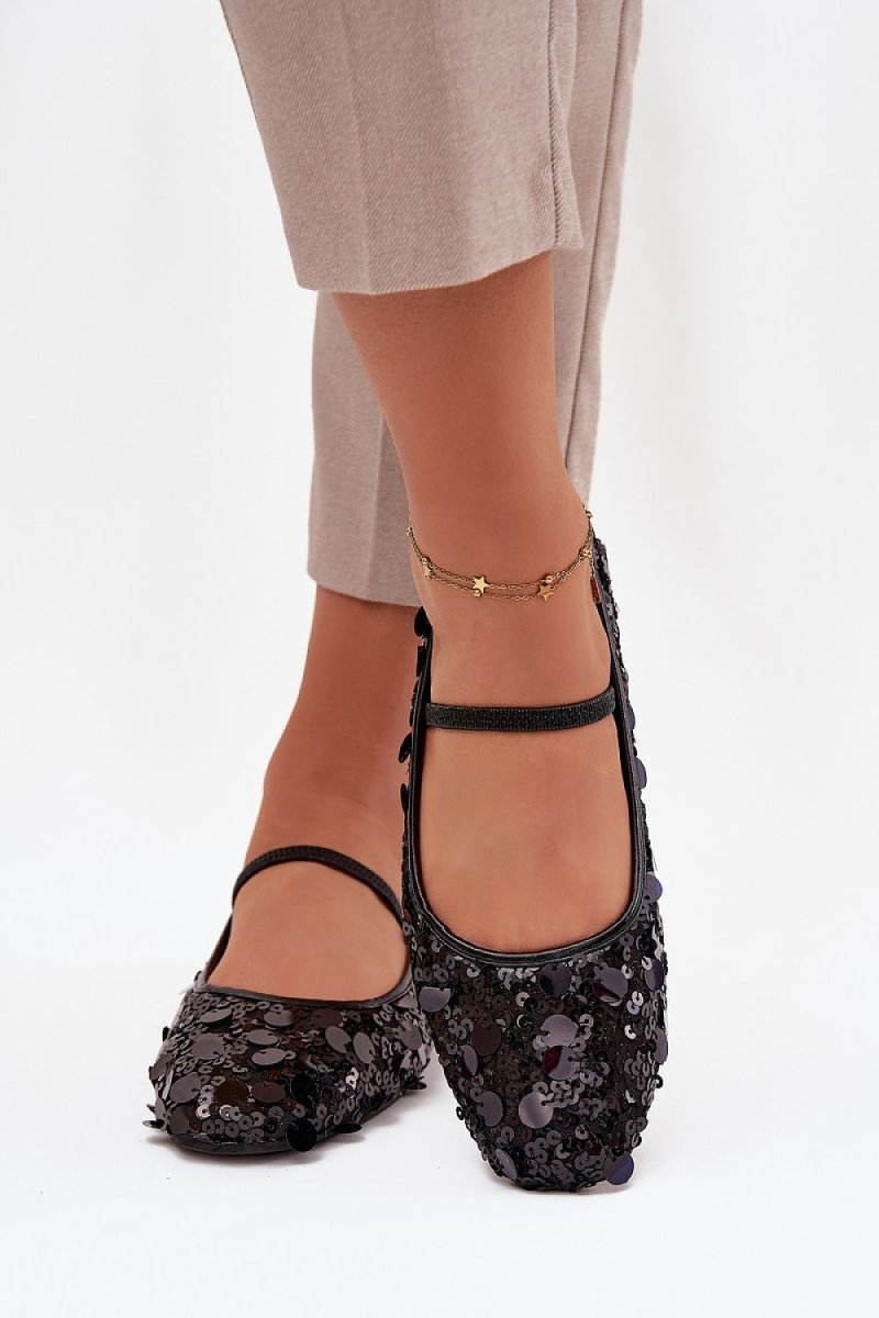 Women's Sequin Ballerina Flats - 