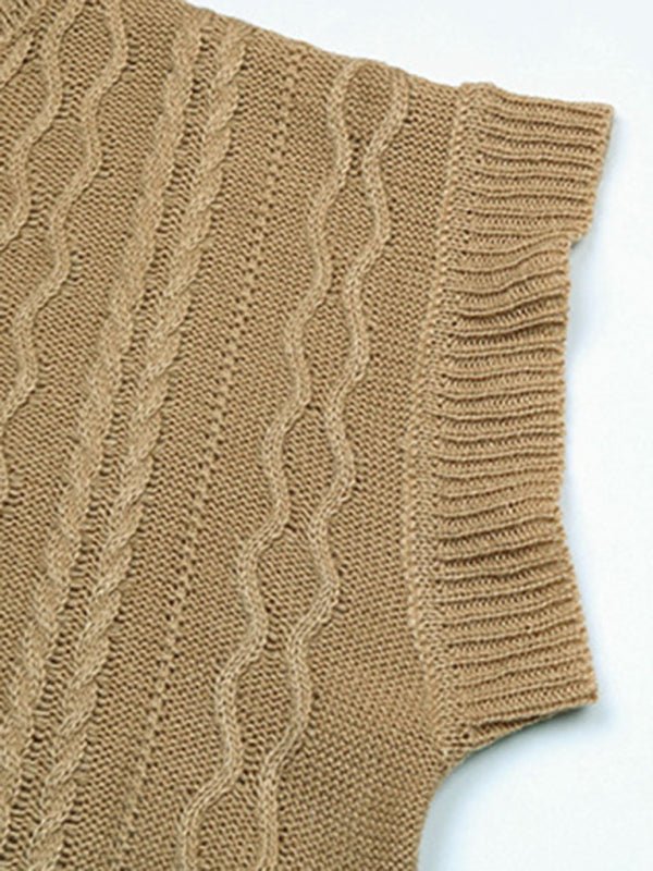 women's short sleeve knitted twist sweater - Outerwear