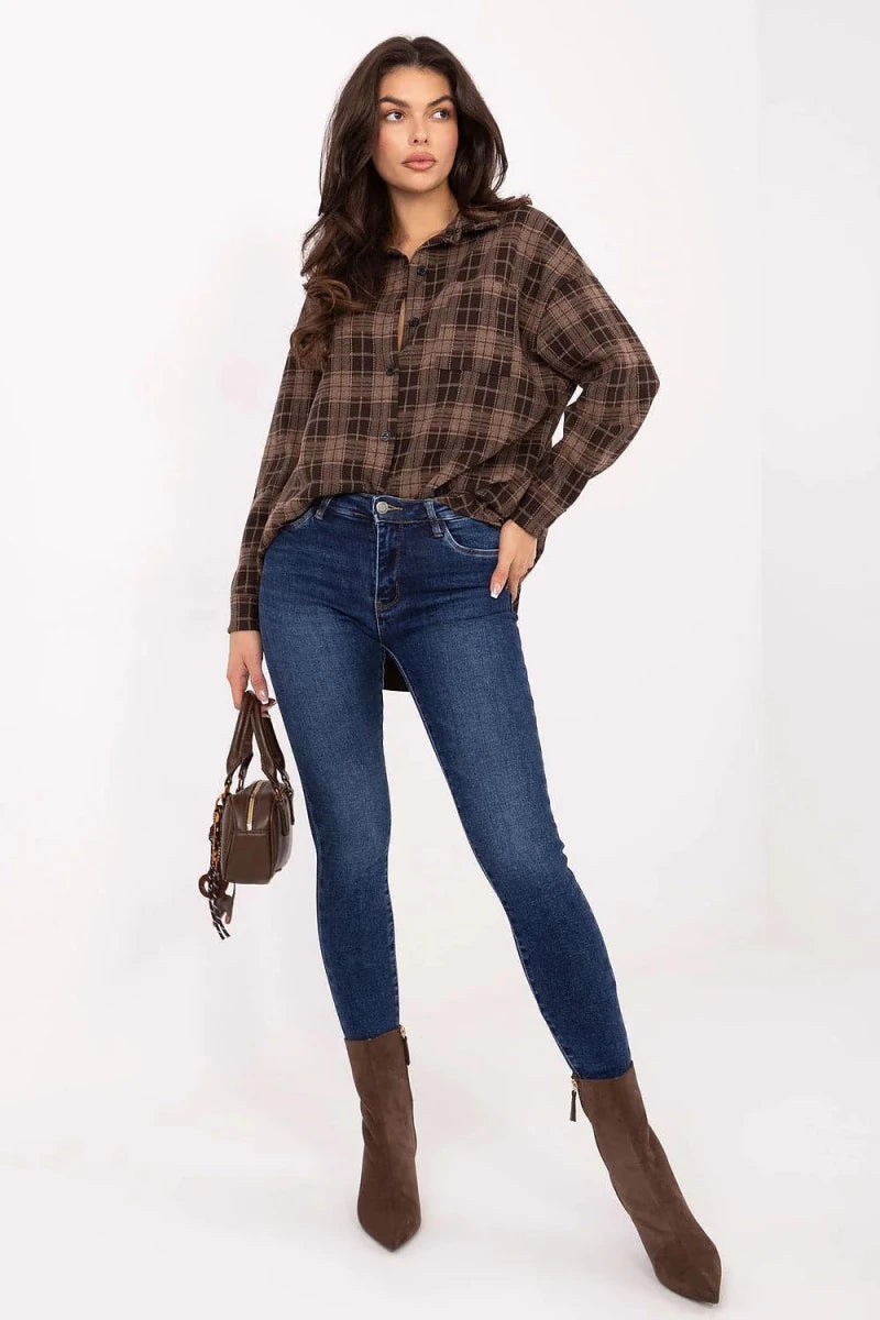 Women's Skinny Fit Jeans with Push - Up Effect - 