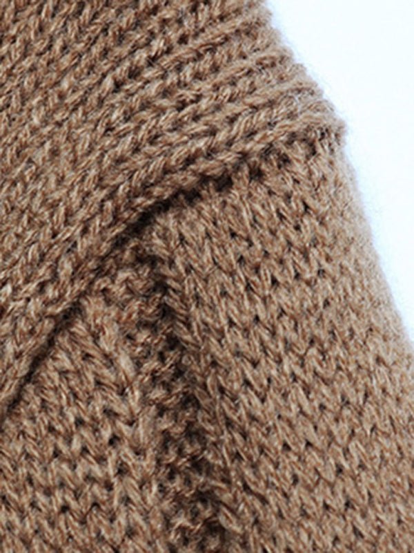 women's solid color turtleneck sweater dress - Sweater Dress