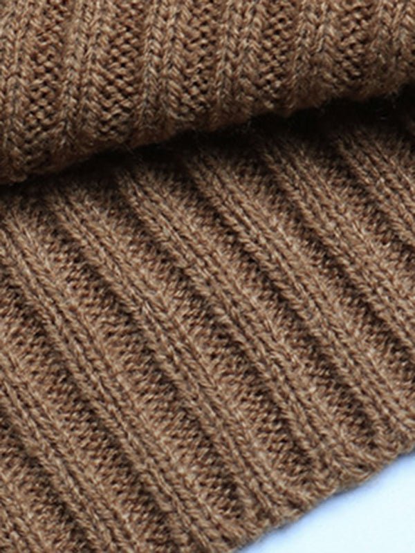 women's solid color turtleneck sweater dress - Sweater Dress