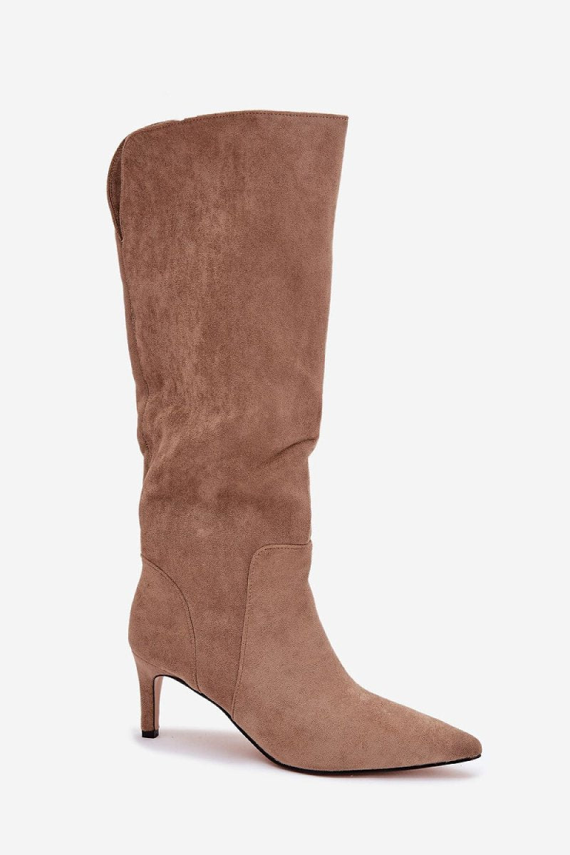Women's Stiletto Heel Suede Boots - 