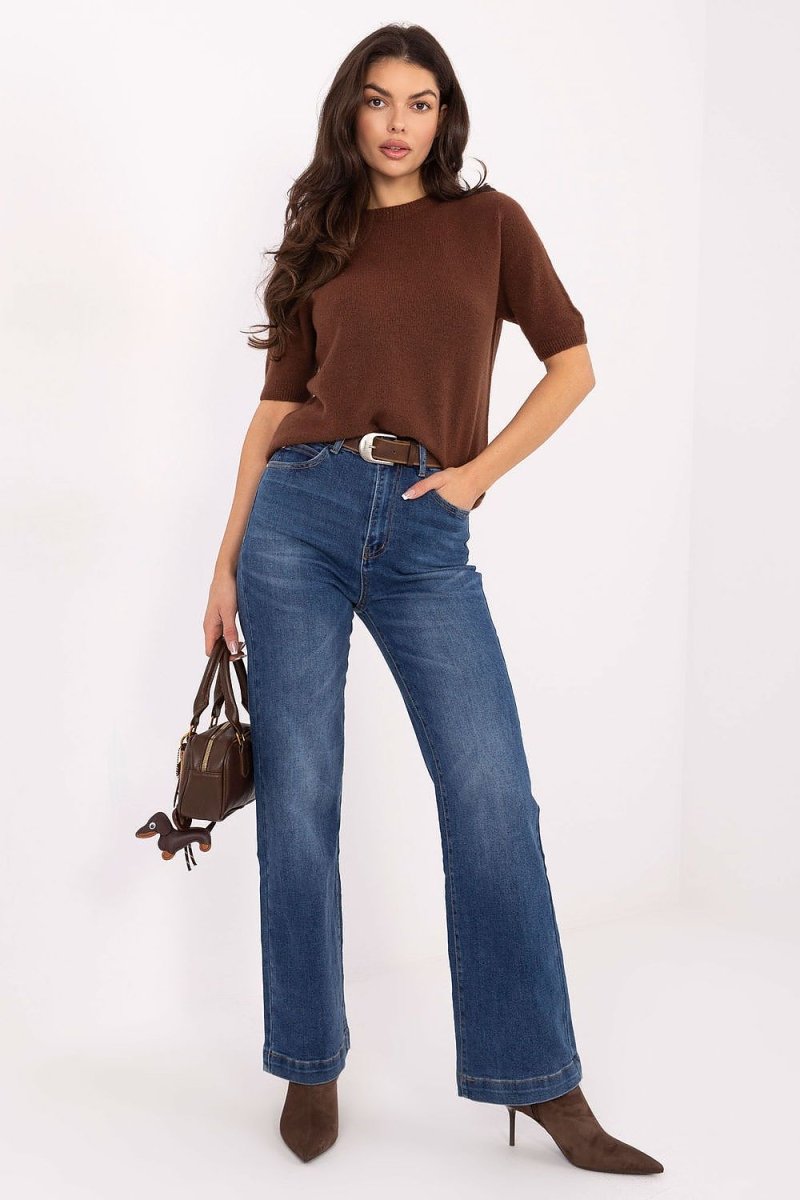 Women's Straight Leg Jeans with Belt - 