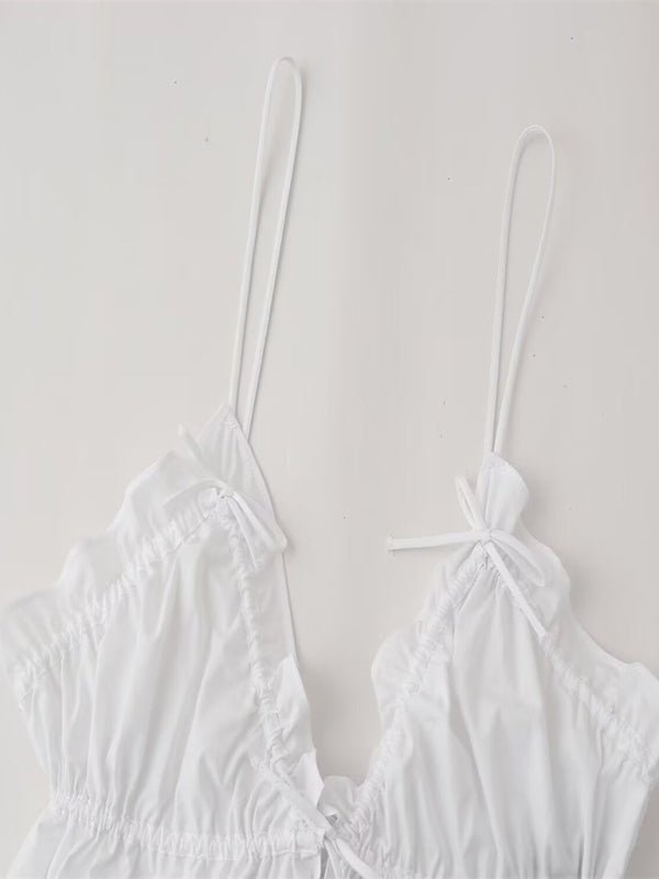 Women's street fashion bow camisole top - Top
