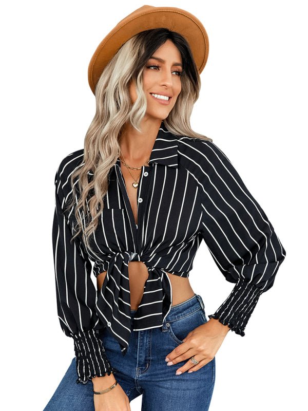 Women's striped fashion casual loose shirt - Top
