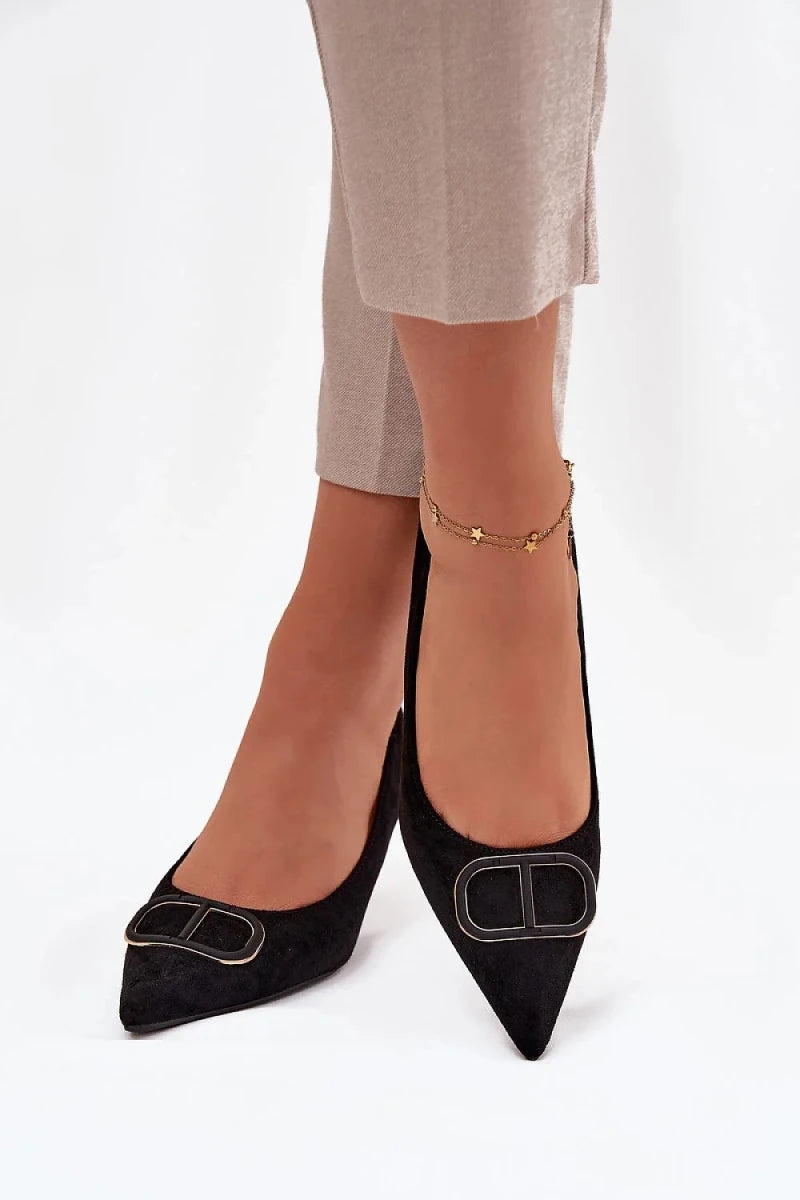 Women's Suede Pointed Toe Heels - 