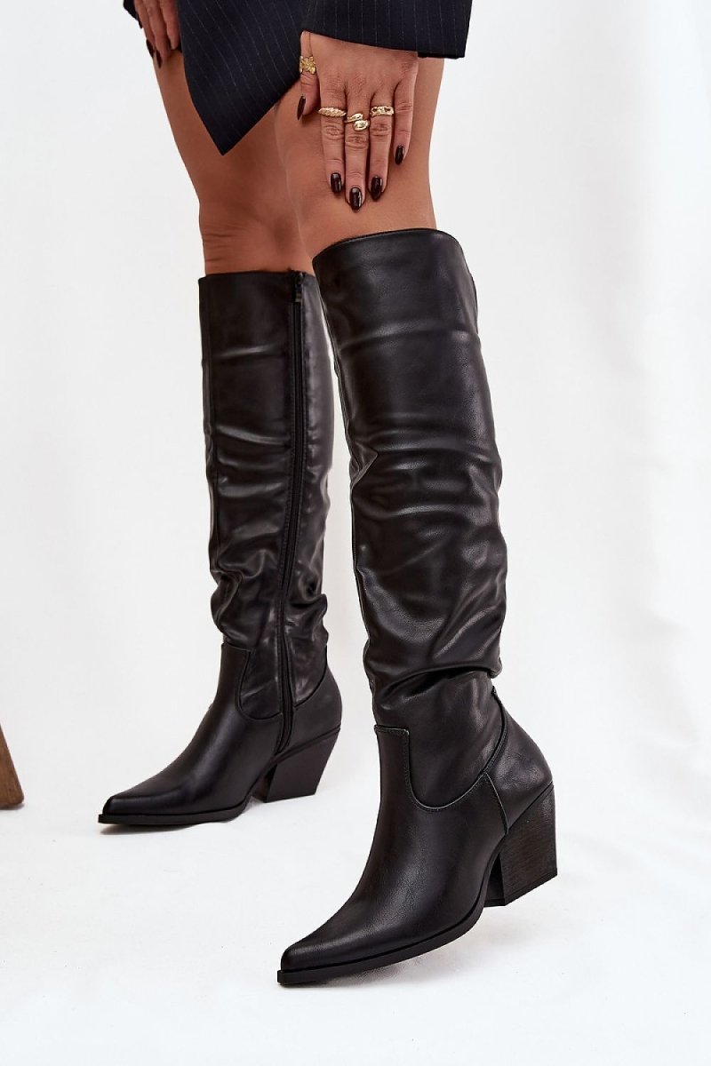 Women's Thigh - High Eco Leather Boots - 