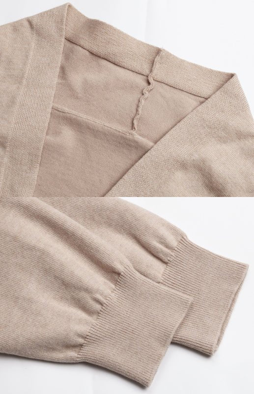 Women's Three - Color Contrast Sweater Cardigan - Outerwear