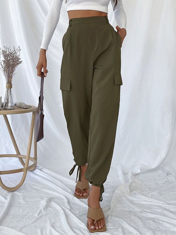 women's trousers solid color casual pants - Bottoms