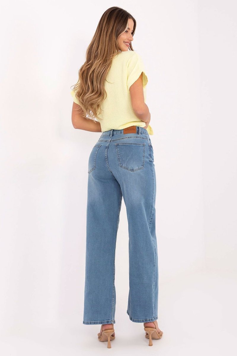 Women's Wide Leg Cotton Jeans - 