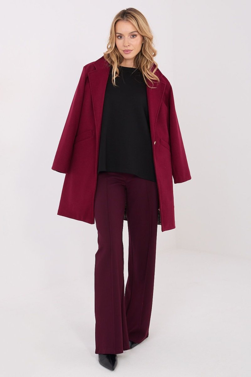 Women's Wide Leg Trousers with High Waist - 