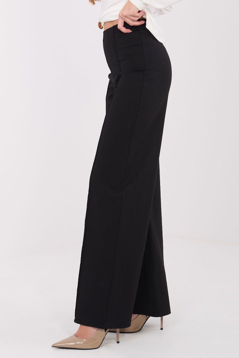 Women's Wide Leg Trousers with High Waist - 