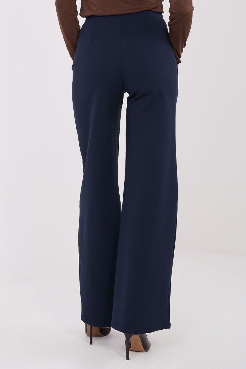 Women's Wide Leg Trousers with High Waist - 