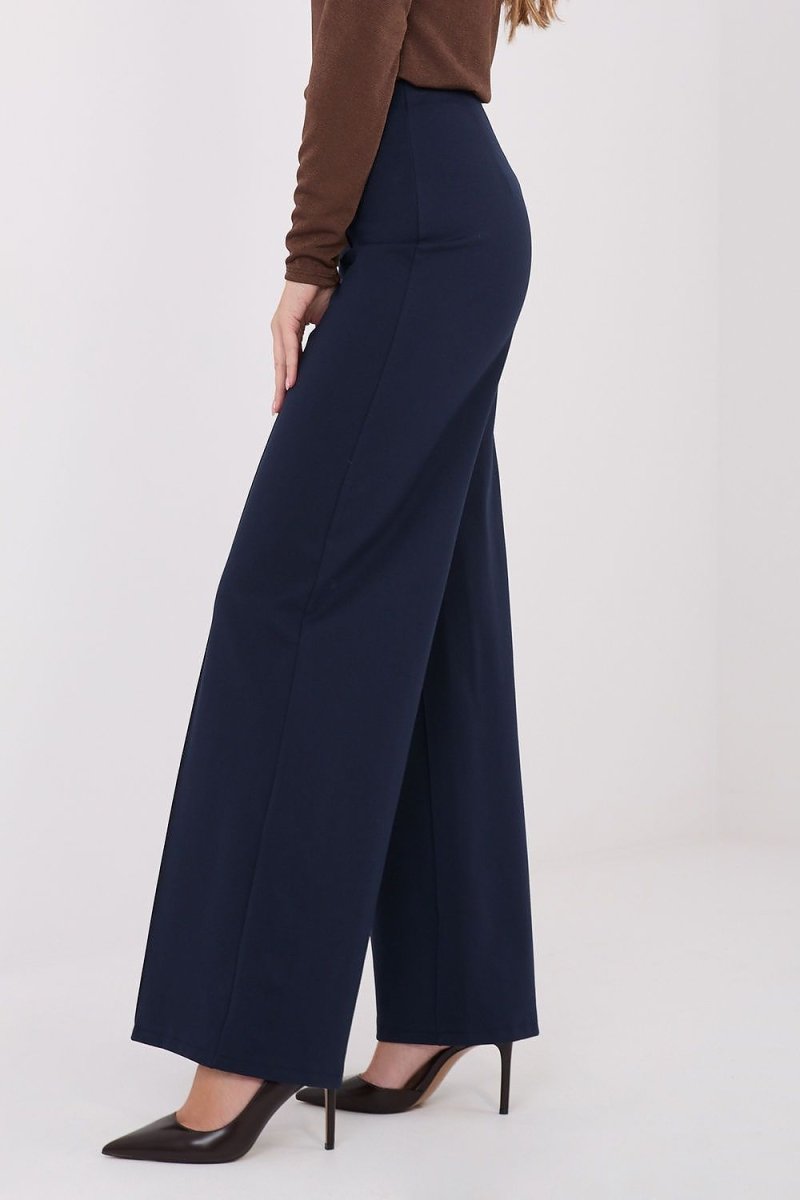 Women's Wide Leg Trousers with High Waist - 