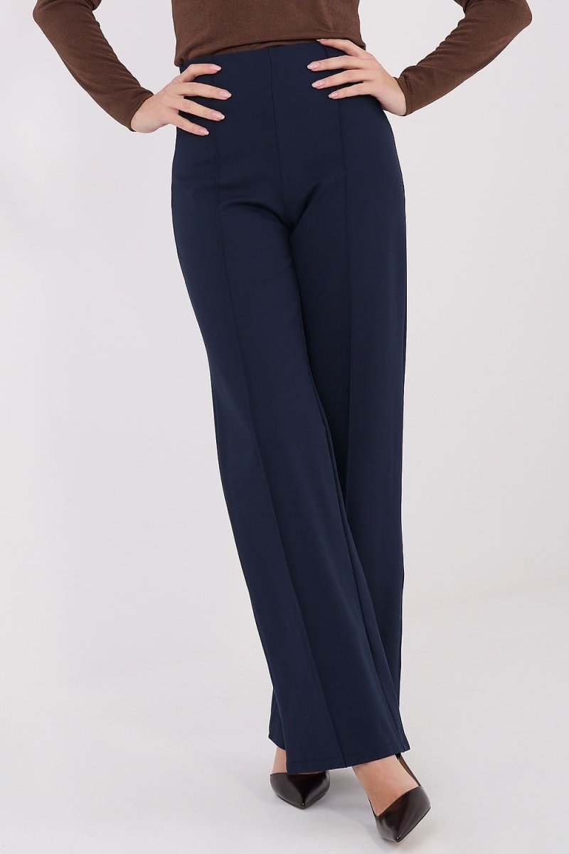 Women's Wide Leg Trousers with High Waist - 