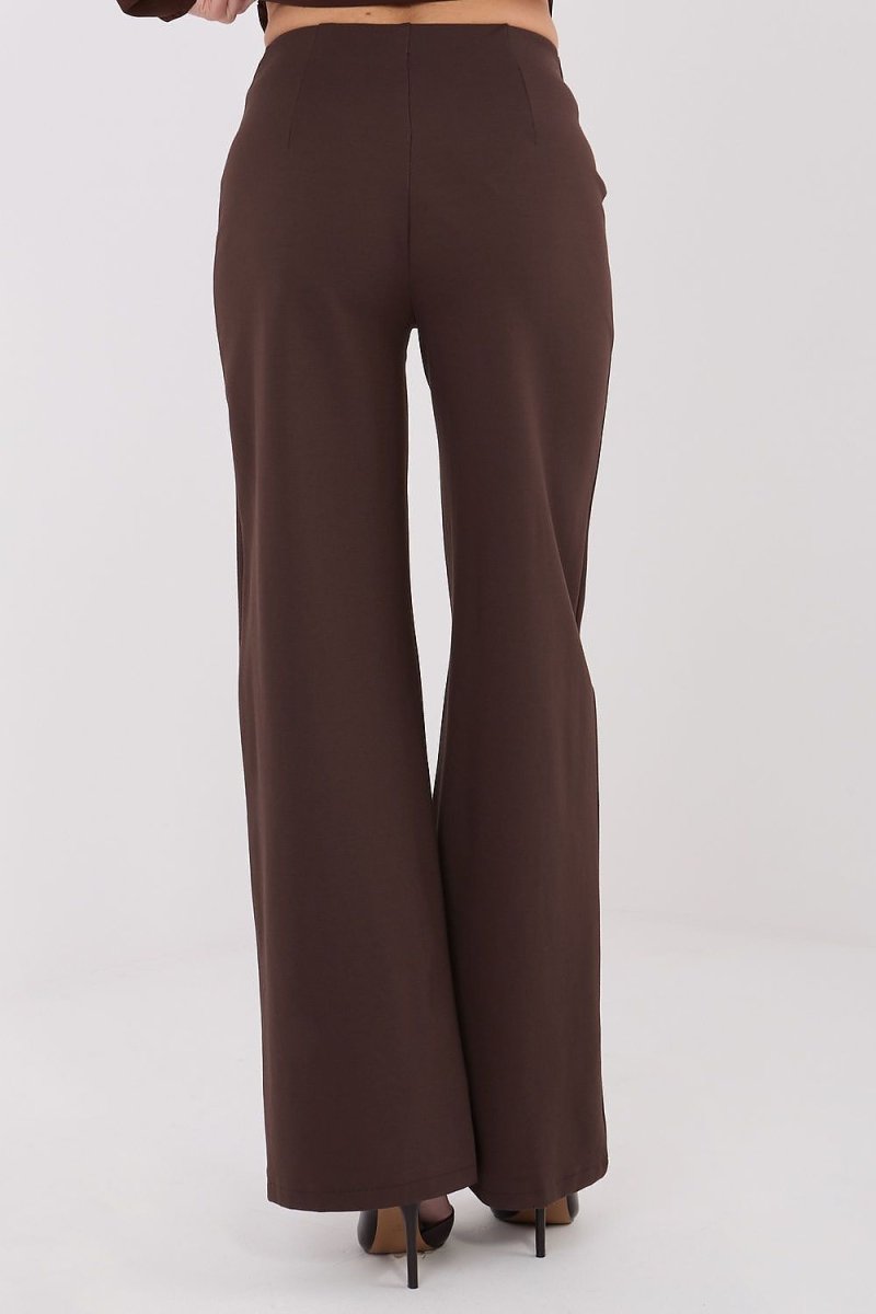 Women's Wide Leg Trousers with High Waist - 
