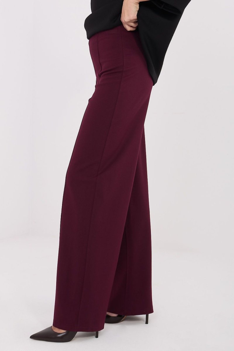 Women's Wide Leg Trousers with High Waist - 