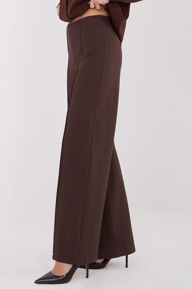 Women's Wide Leg Trousers with High Waist - 