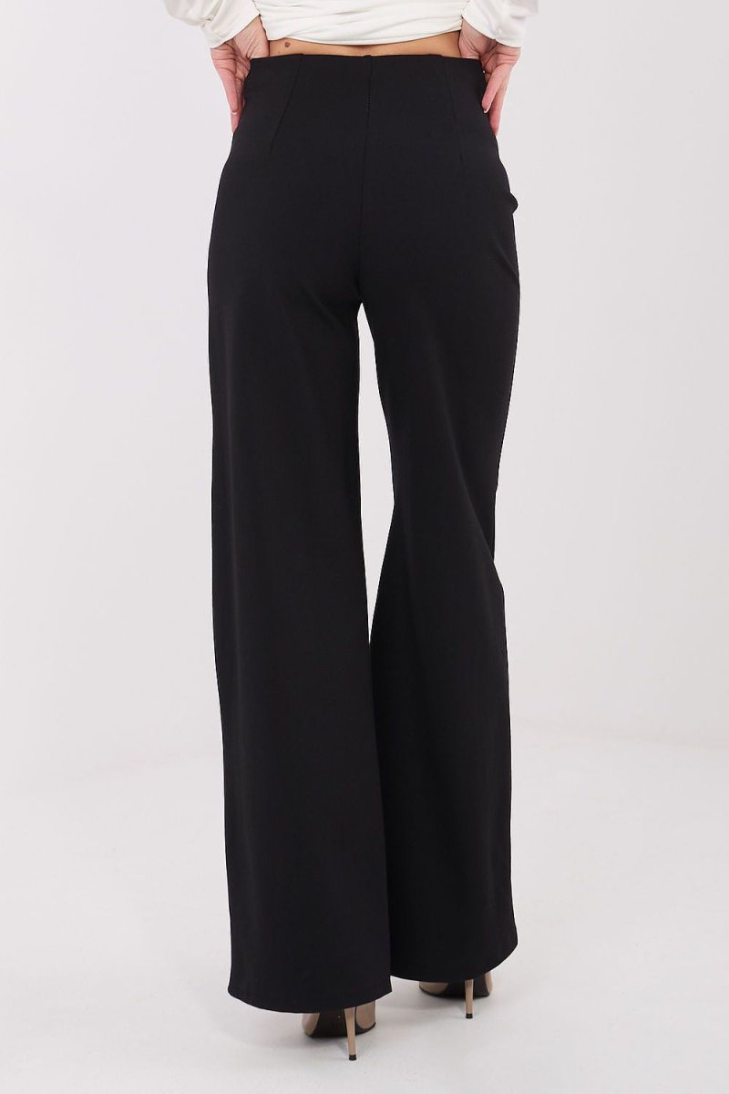 Women's Wide Leg Trousers with High Waist - 