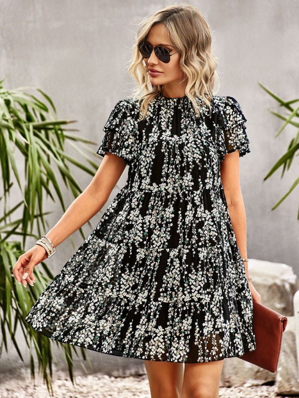 Women's Woven Printed Bohemian Dress - Day Dress