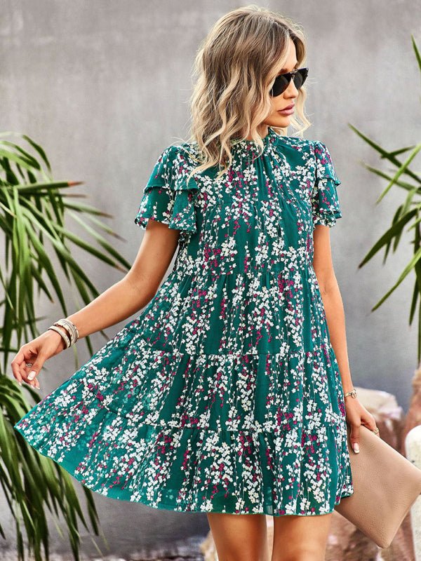 Women's Woven Printed Bohemian Dress - Day Dress