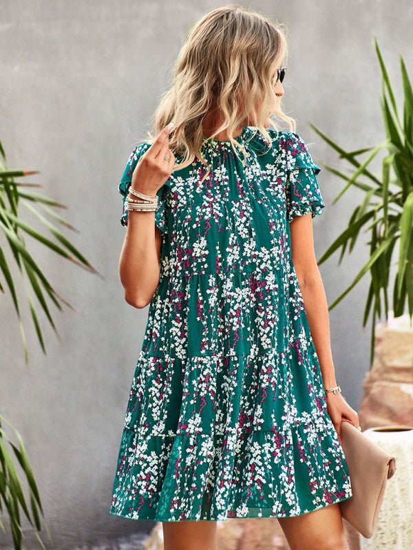 Women's Woven Printed Bohemian Dress - Day Dress