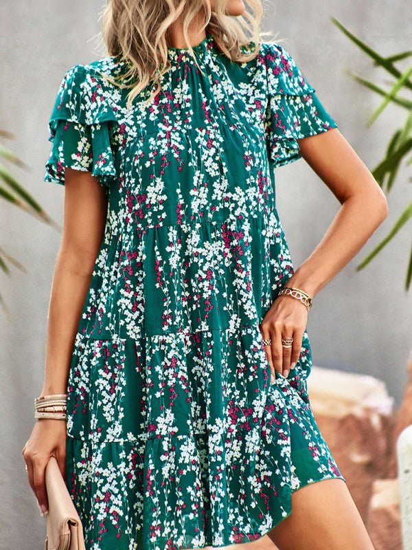 Women's Woven Printed Bohemian Dress - Day Dress