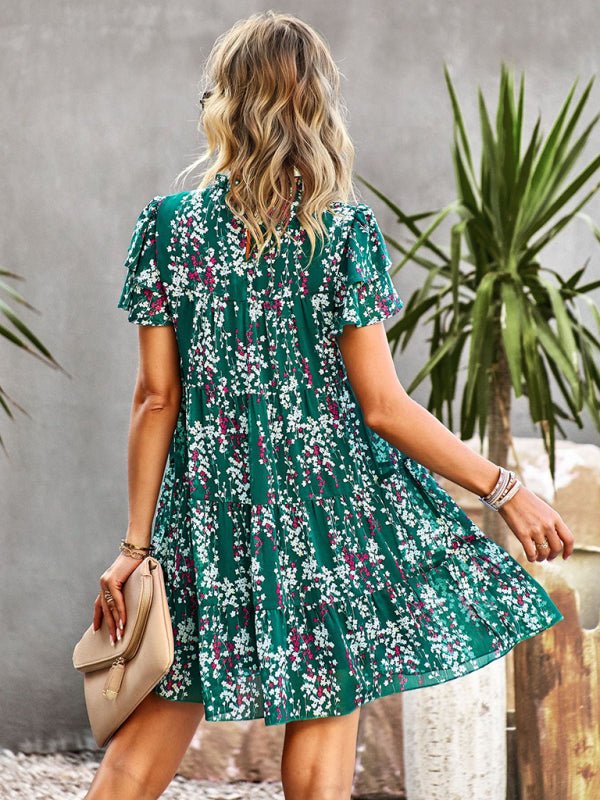 Women's Woven Printed Bohemian Dress - Day Dress