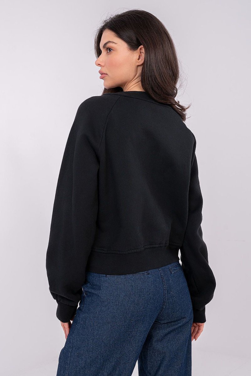 Women's Zipper Sweatshirt with Pockets - 