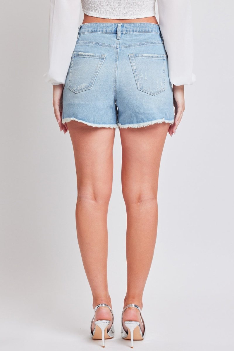 YMI Jeanswear Distressed Frayed Hem Denim Shorts - Bottoms