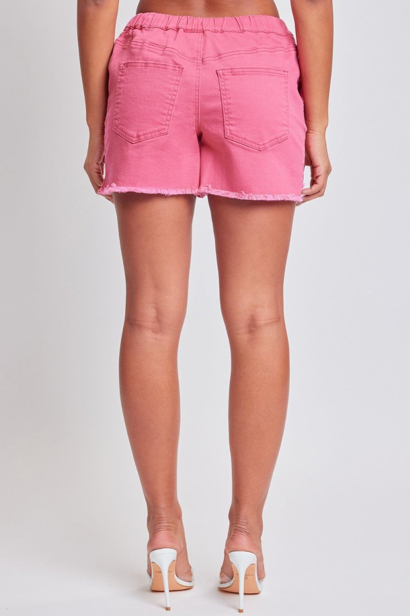 YMI Jeanswear Full Size Drawstring Raw Hem Shorts - Bottoms