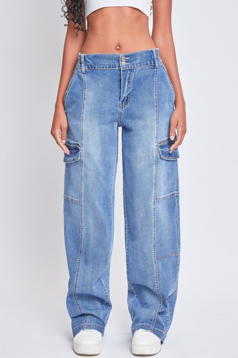 YMI Jeanswear High - Rise Straight Cargo Jeans - Bottoms