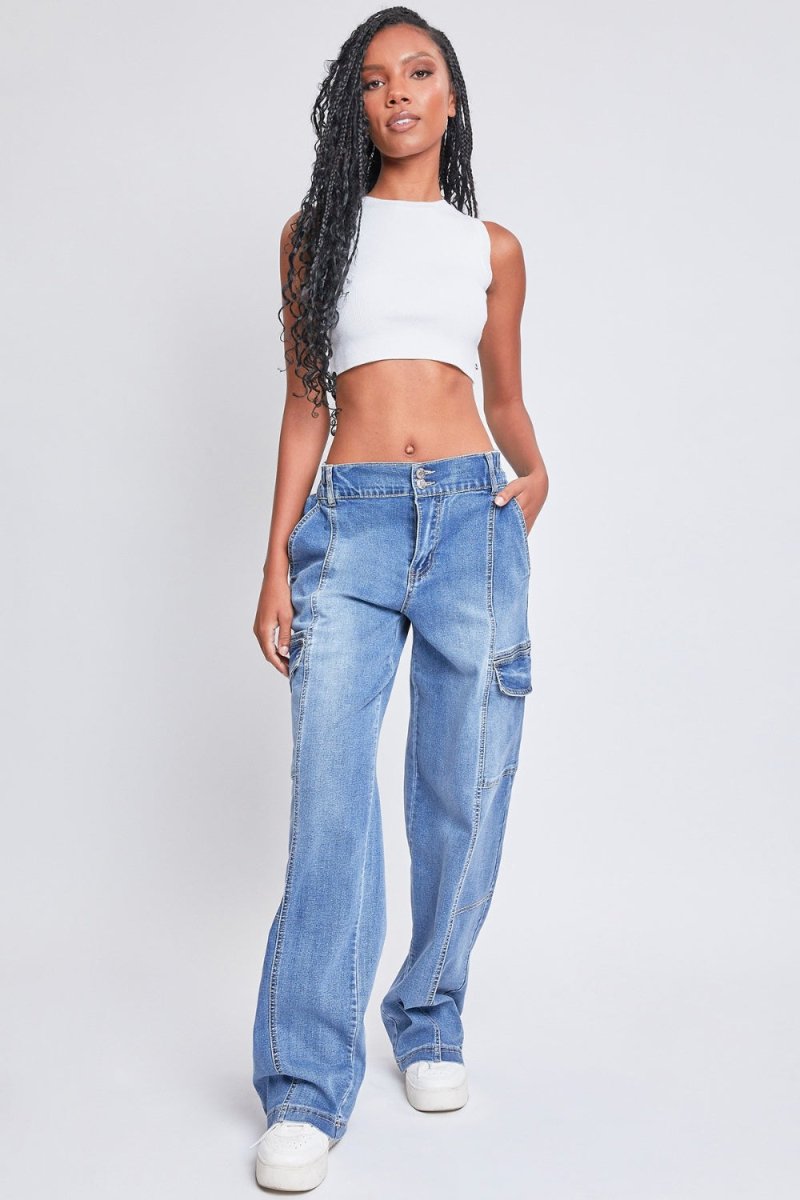 YMI Jeanswear High - Rise Straight Cargo Jeans - Bottoms