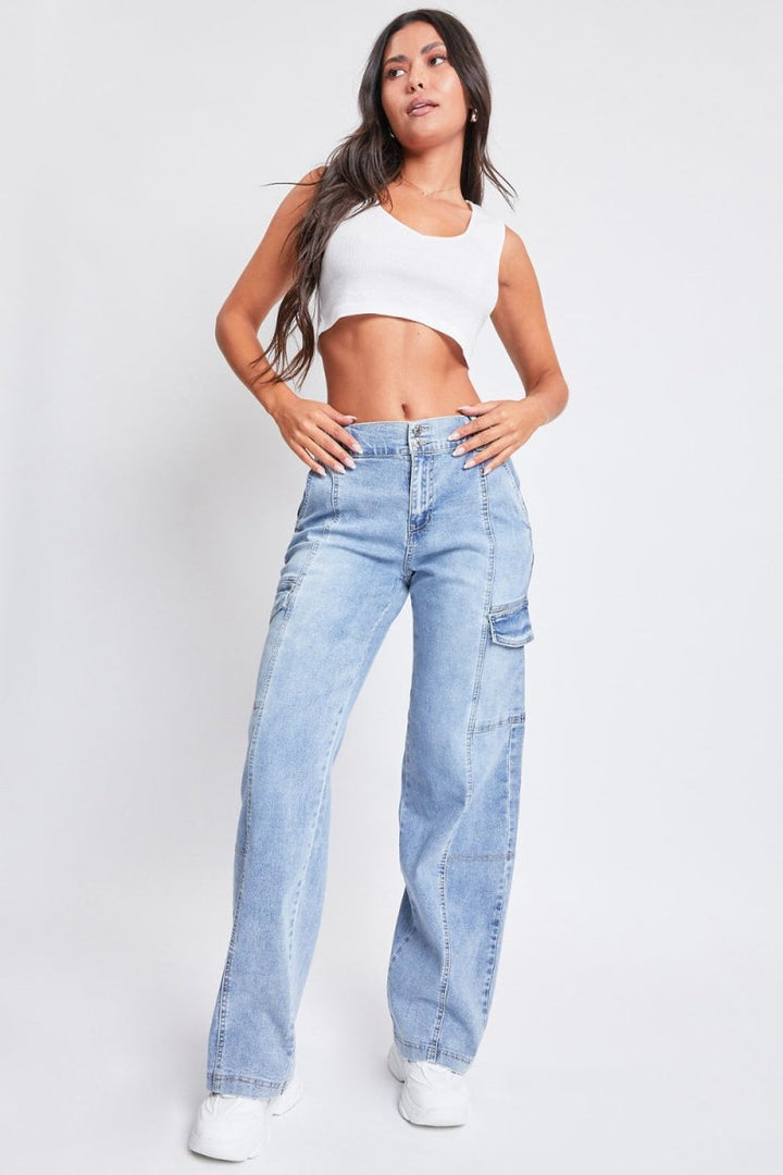 YMI Jeanswear High - Rise Straight Cargo Jeans - Bottoms