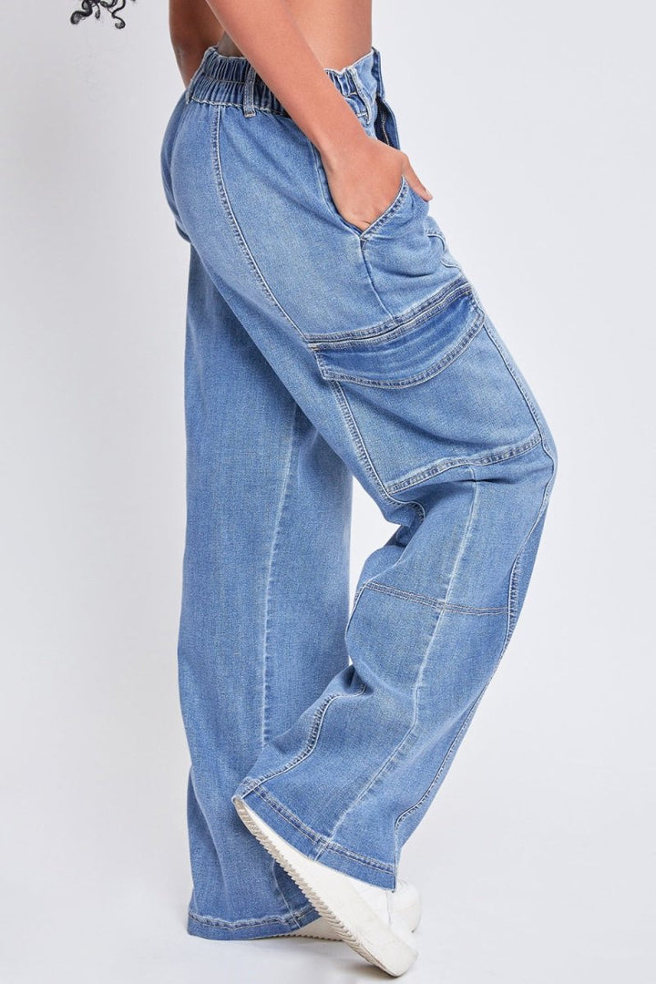 YMI Jeanswear High - Rise Straight Cargo Jeans - Bottoms