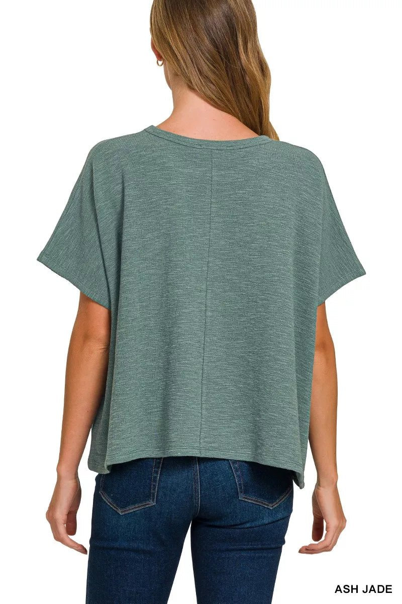 Zenana Cotton Slub Oversize Tee - 