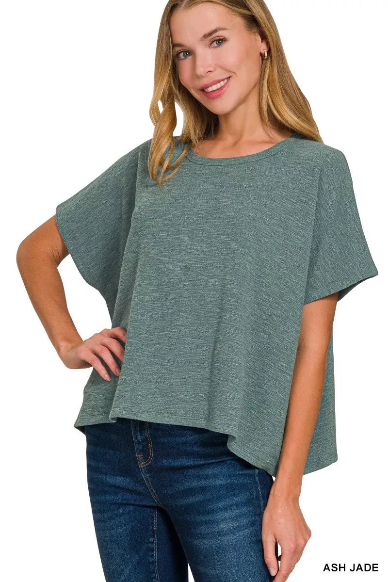 Zenana Cotton Slub Oversize Tee - 