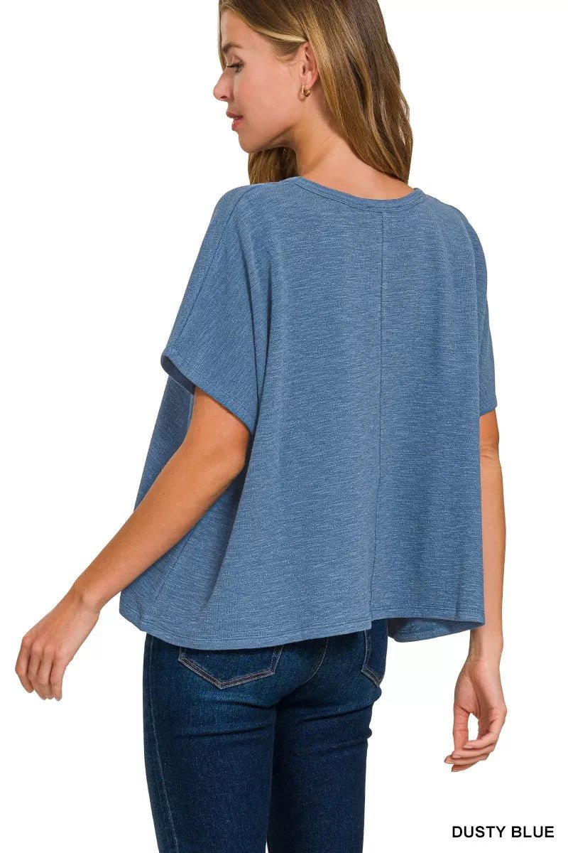 Zenana Cotton Slub Oversized Tee - 