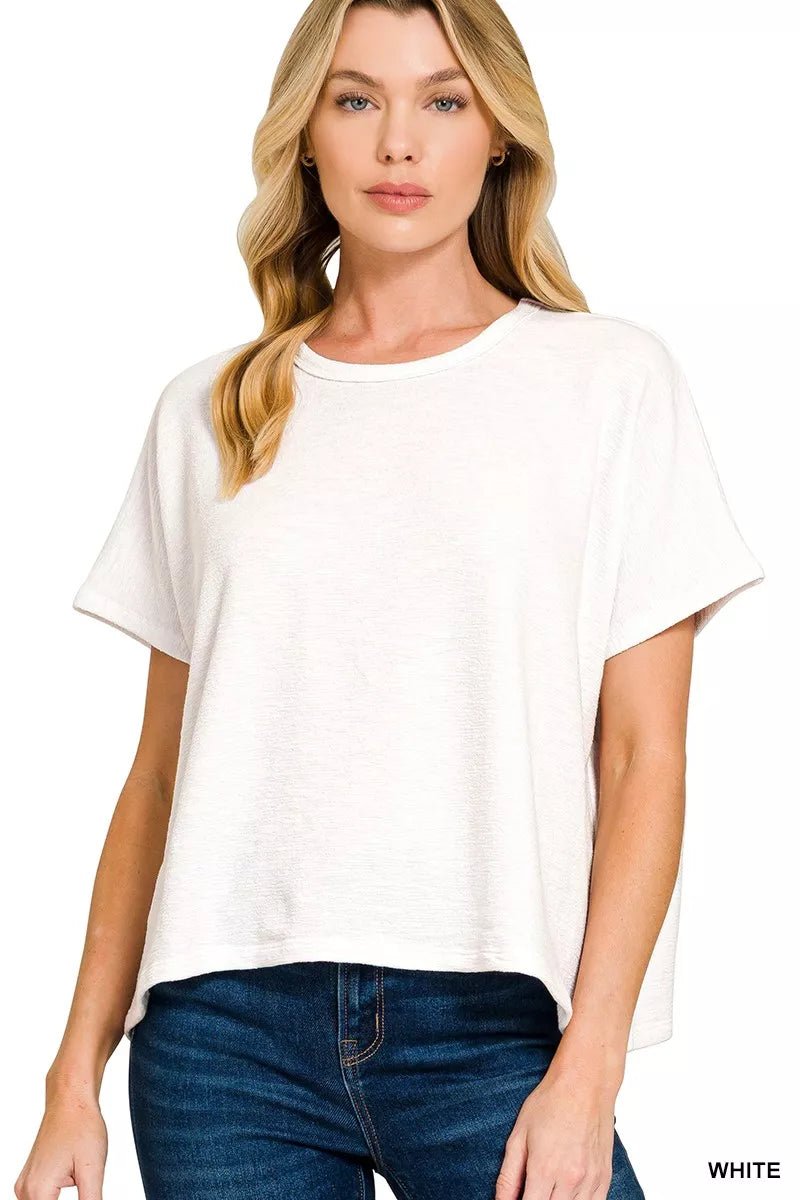 Zenana Cotton Slub Oversized Tee - 