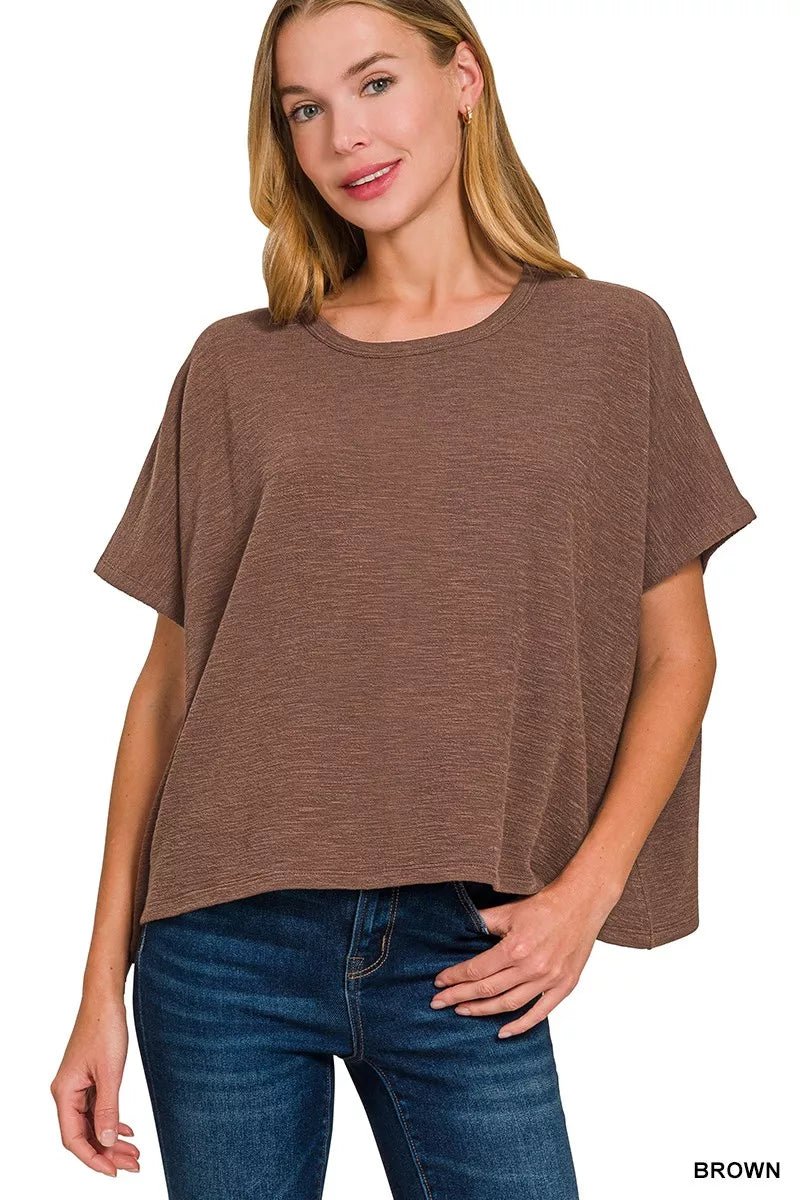 Zenana Cotton Slub Oversized Tee - 