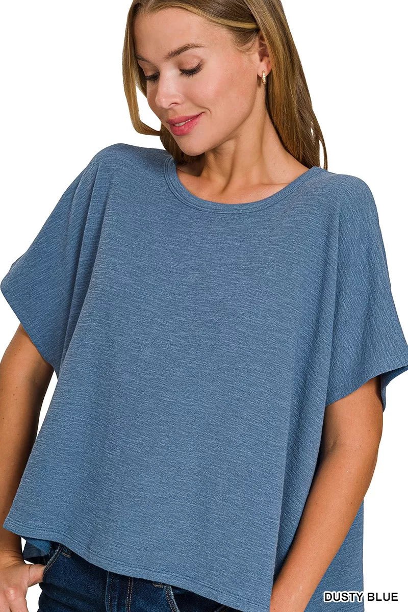 Zenana Cotton Slub Oversized Tee - 
