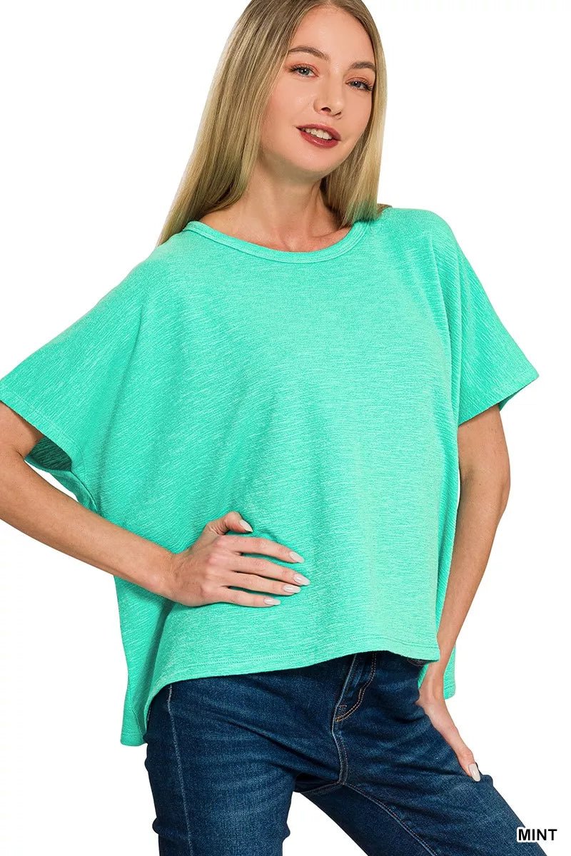 Zenana Cotton Slub Oversized Tee - 