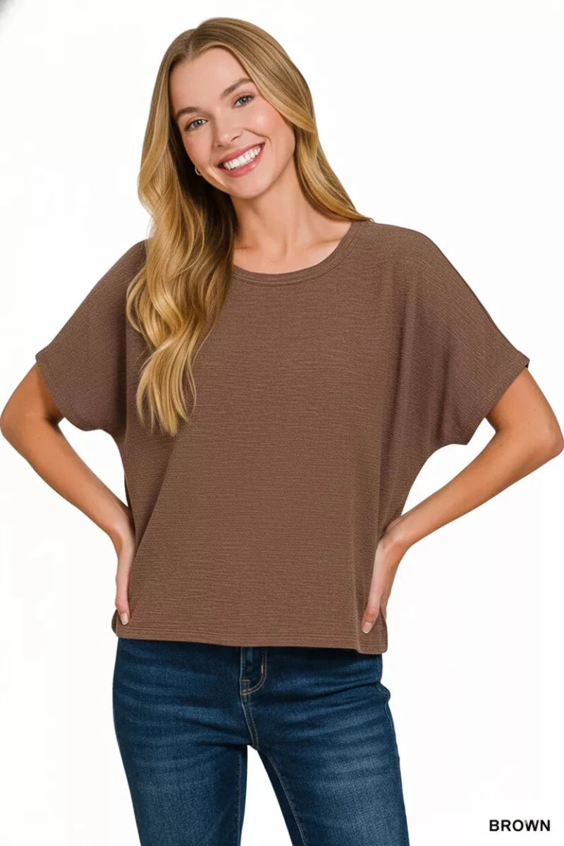 Zenana Cotton Slub Oversized Tee - 